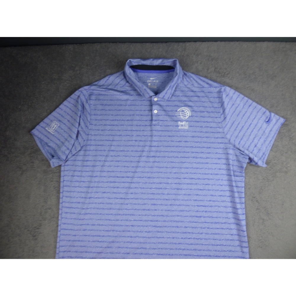 Nike Golf Dri-FIT Polo Shirt XXL Blue WGC FedEx St. Jude Invitational TPC Mens